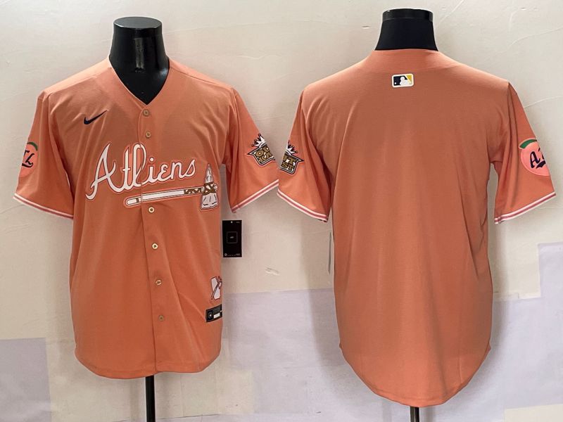 Men Atlanta Braves Blank Orange Five generations Joint Name 2025 Nike MLB Jersey style 1->houston astros->MLB Jersey